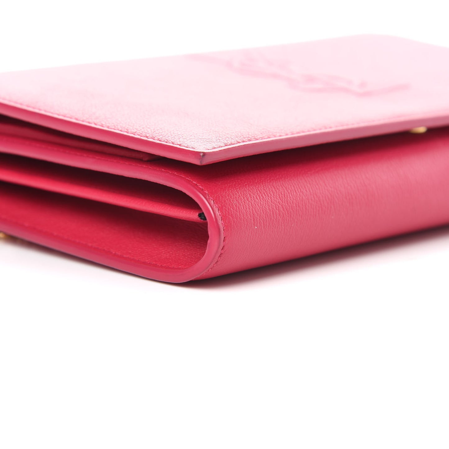 Calfskin Belle de Jour Chain Clutch Fuchsia