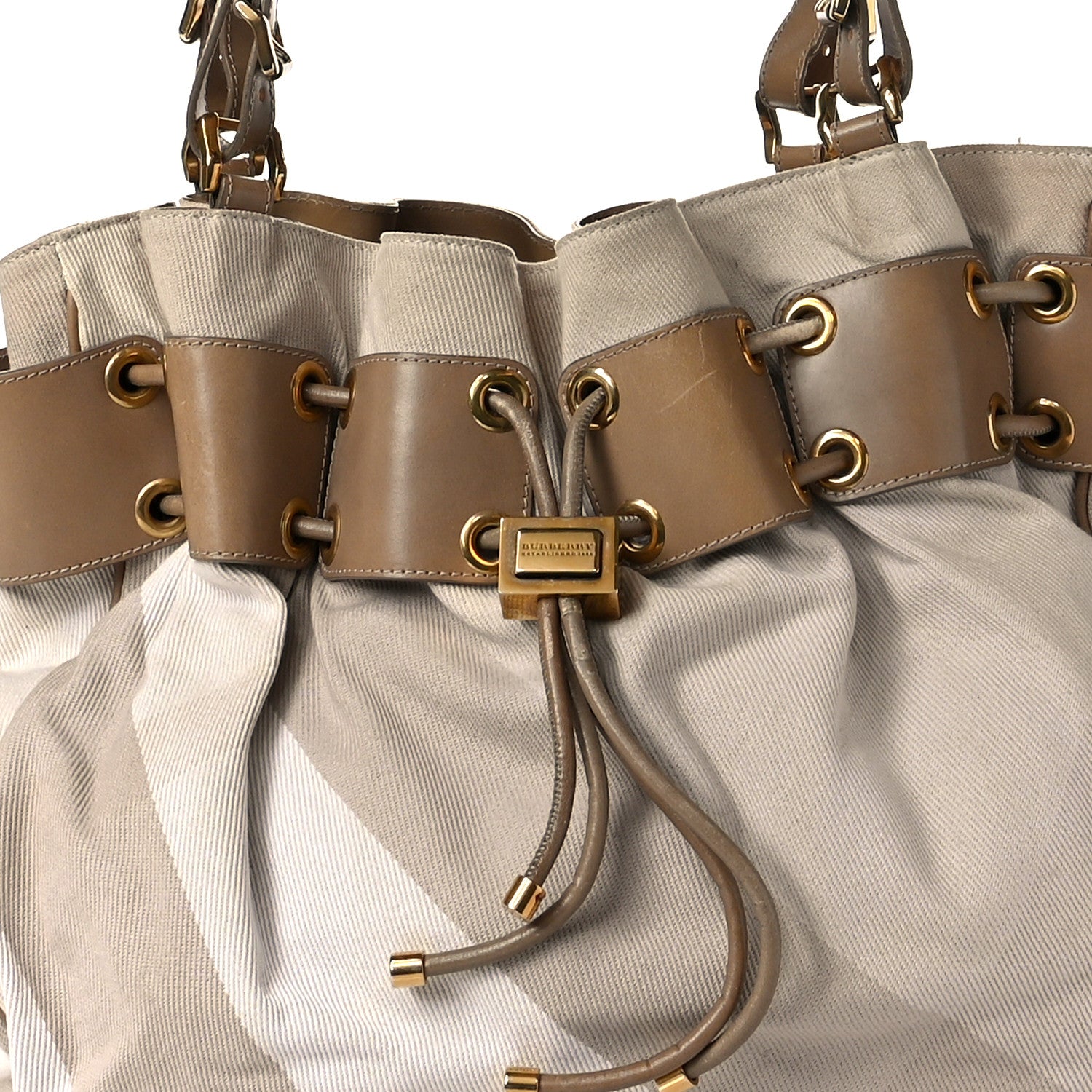 Burberry Canvas Mega Nova Check Large Warrior Tote Beige 9 of 15