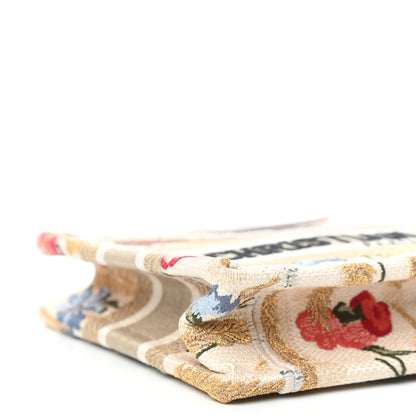Christian Dior Canvas Embroidered Hibiscus Printed Mini Book Tote Beige Multicolor 7 of 9