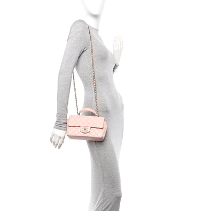 Chanel Lambskin Quilted Mini Top Handle Rectangular Flap Light Pink 2 of 14