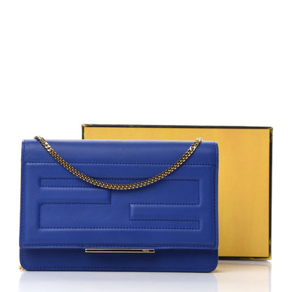 Fendi Vitello Flamingo Tube Wallet on Chain Blue Neon 11 of 11
