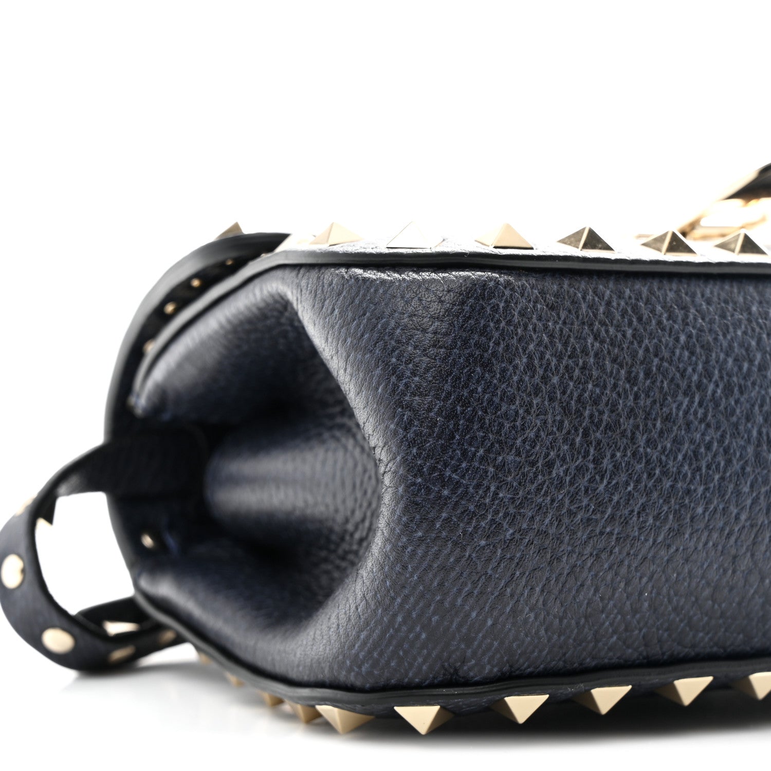 Valentino Garavani Pebbled Calfskin Mini Rockstud Crossbody Bag Navy Blue 8 of 9