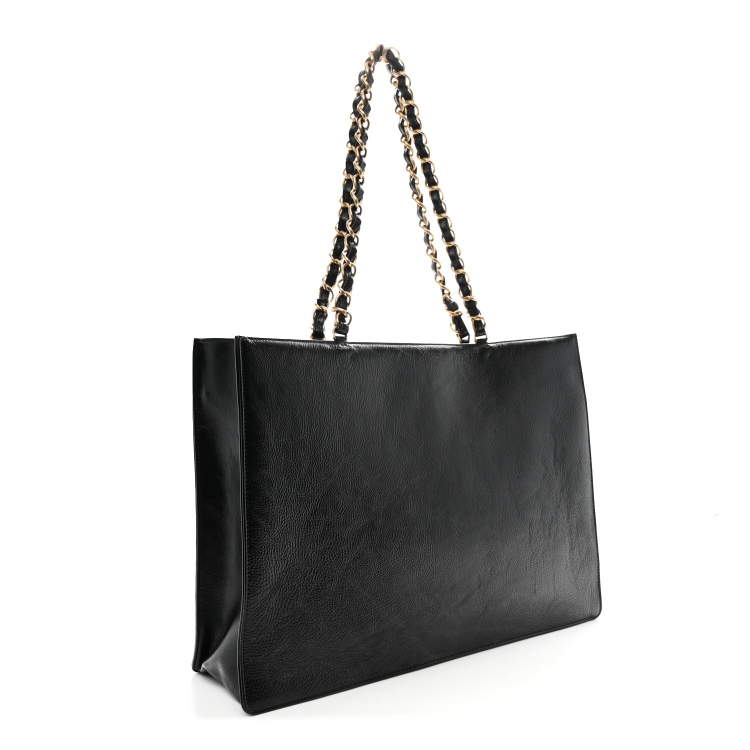 Chanel Shiny Aged Calfskin Shopping Bag Black 3 of 10