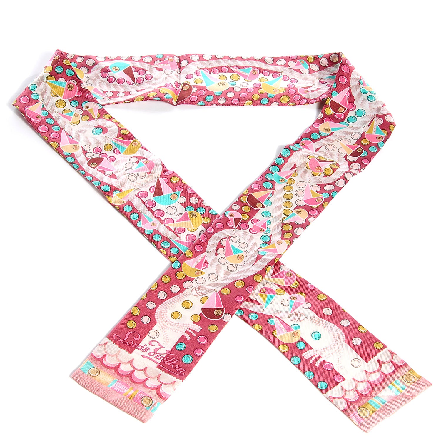 Louis Vuitton Silk Escale Bandeau Pink 1 of 5