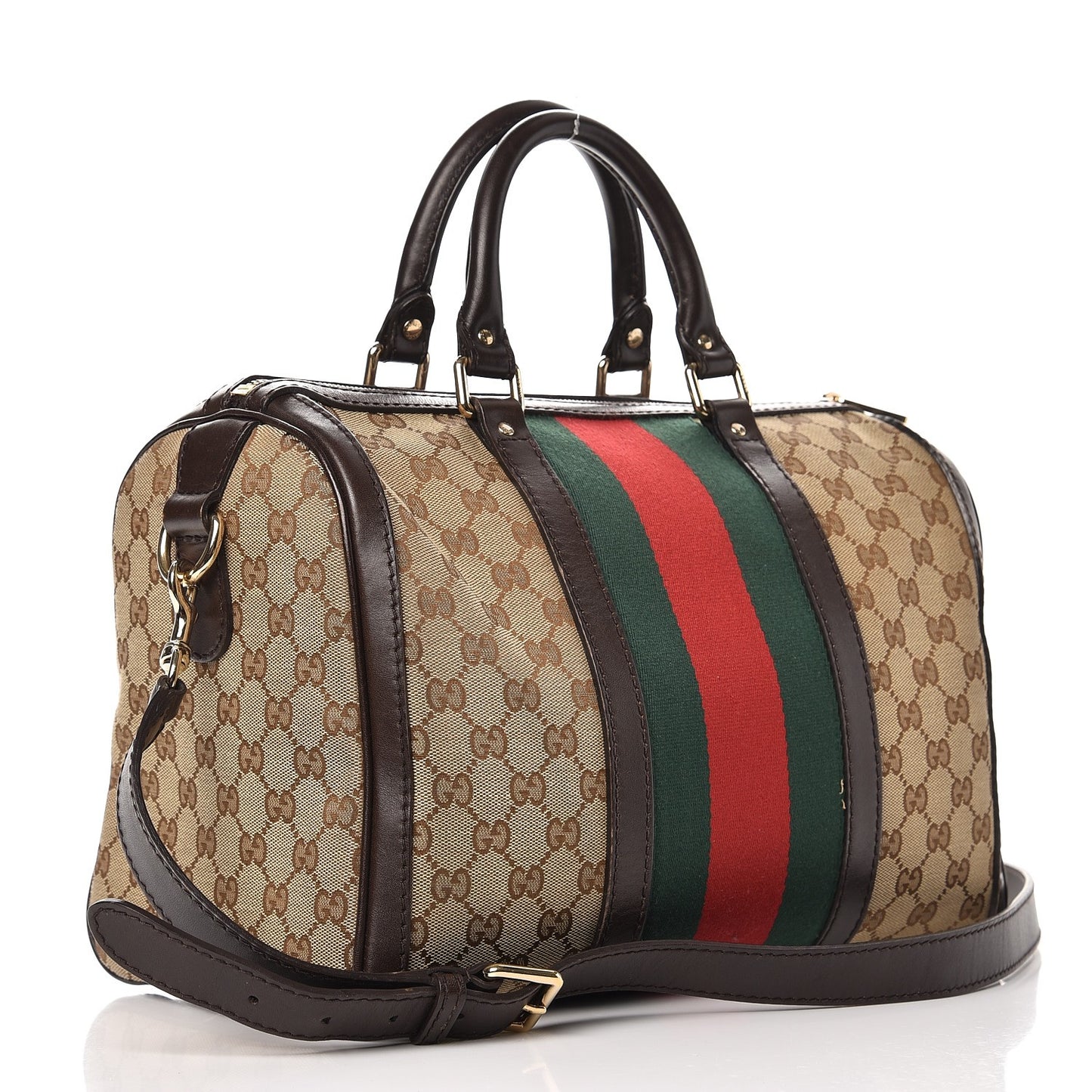 Monogram Vintage Web Medium Boston Dark Brown