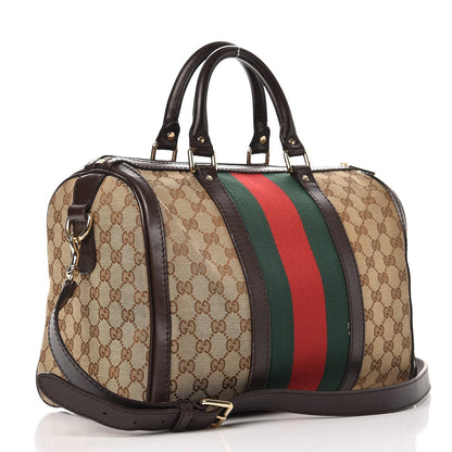 Gucci Monogram Vintage Web Medium Boston Dark Brown 4 of 15