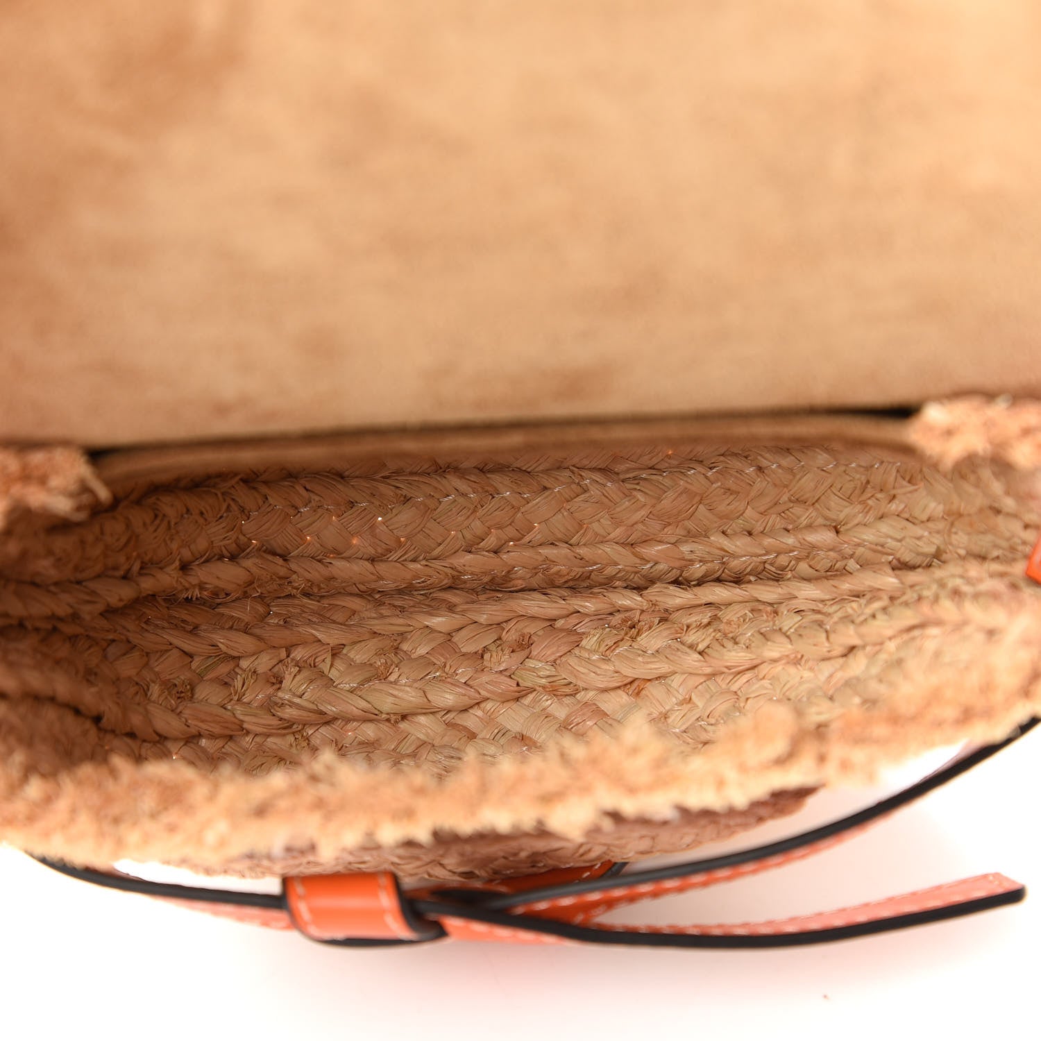Loewe Calfskin Raffia Mini Gate Crossbody Bag Light Natural Orange 5 of 11