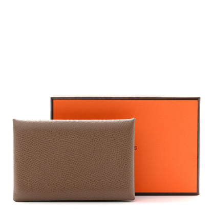 Hermes Epsom Calvi Card Case Etoupe 8 of 8