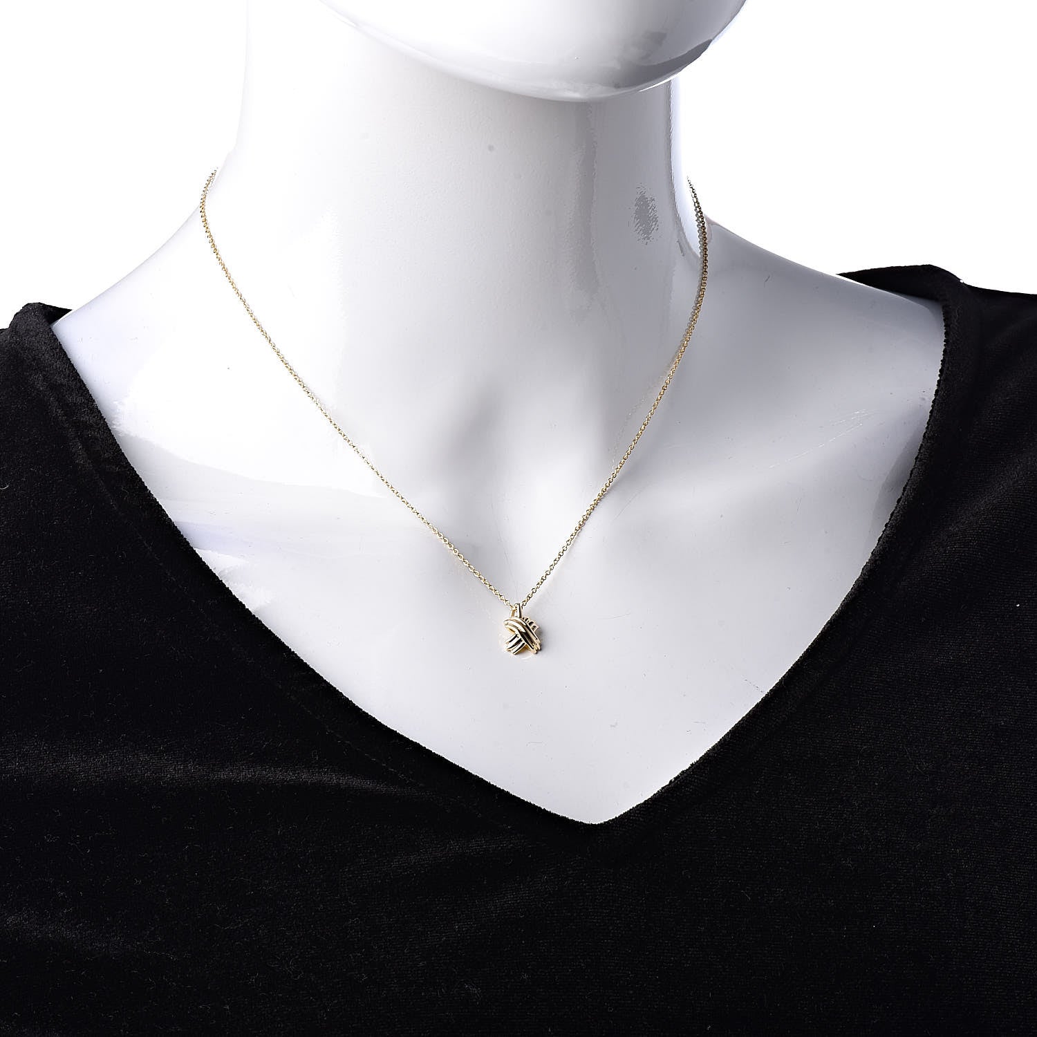 Tiffany 18K Yellow Gold Mini Signature X Pendant Necklace 2 of 7