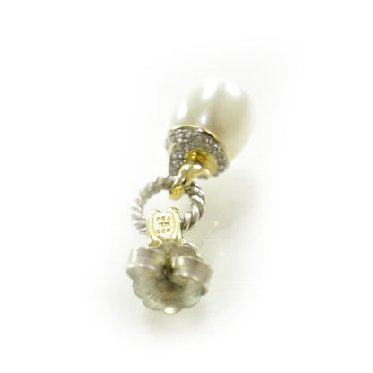 David Yurman Pave Diamond and Tahitian Pearl Earrings 4 of 6