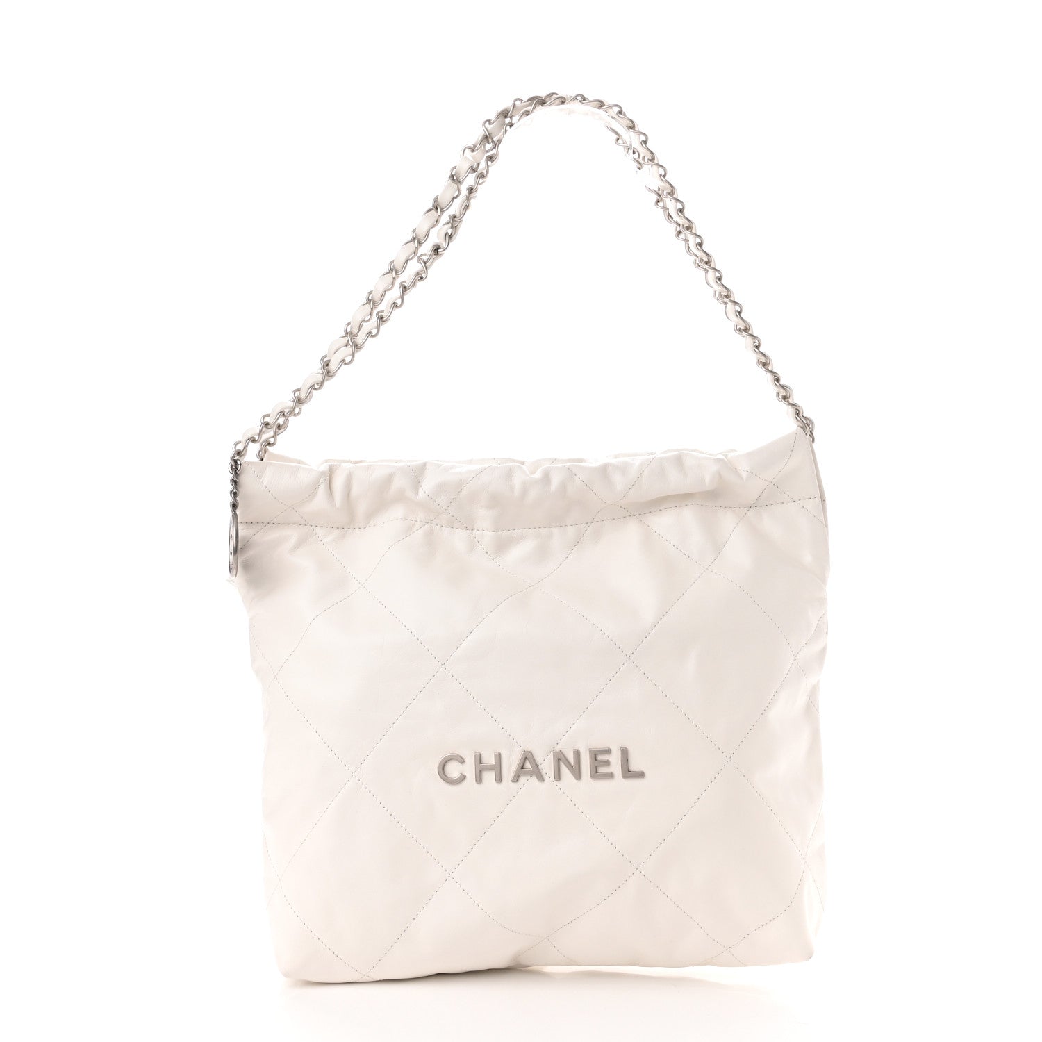 Chanel Shiny Calfskin Quilted Small Chanel 22 White 3 of 11
