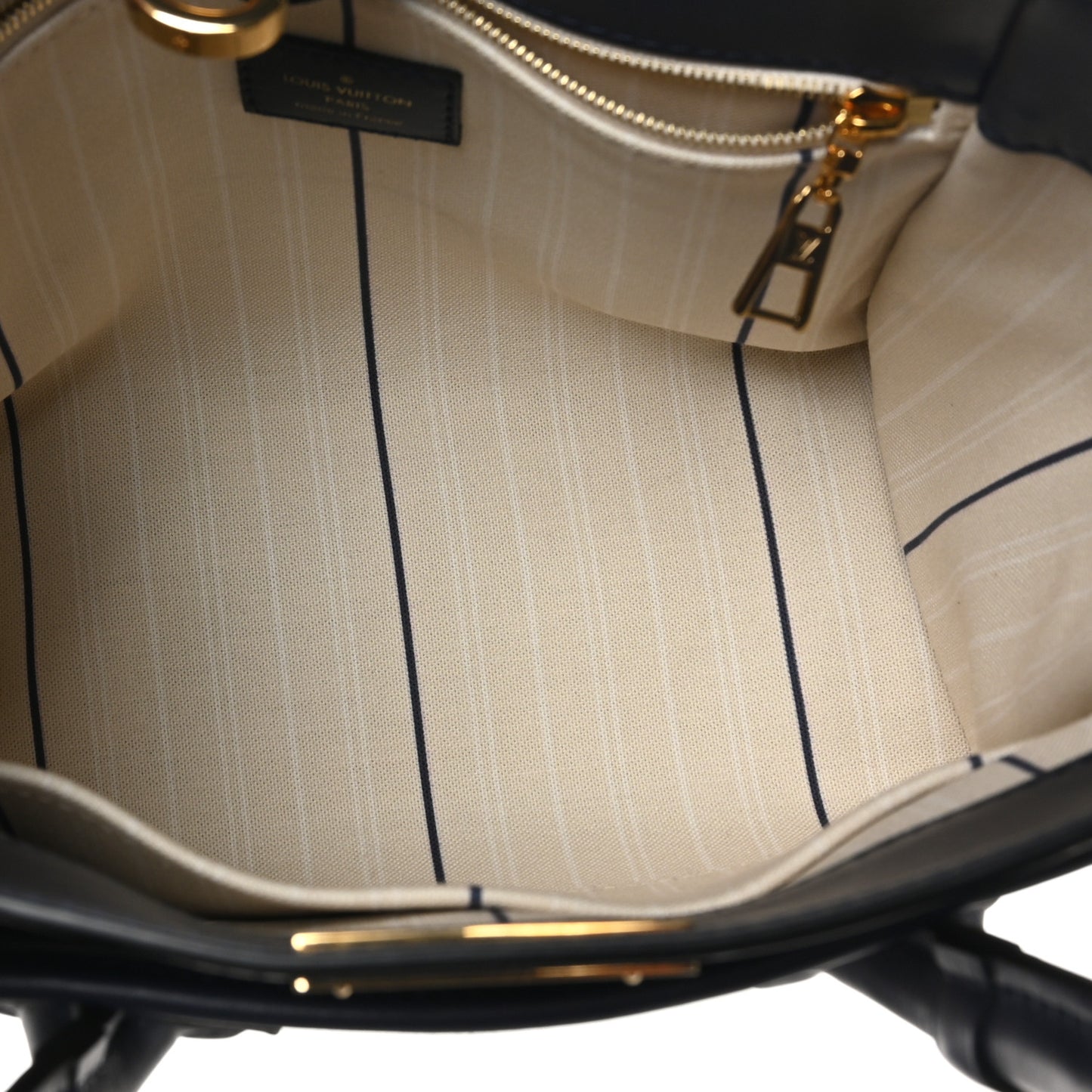 Canvas Calfskin Monogram On My Side PM Navy Blue