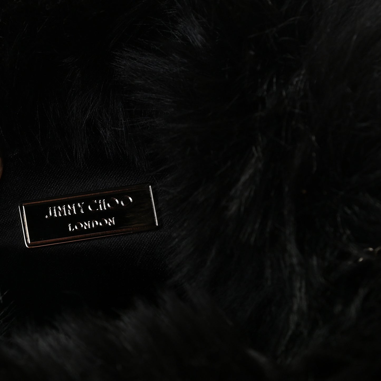 Faux Fur Bucket Bag Black