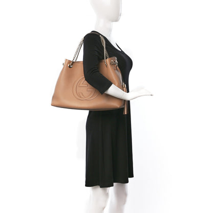 Gucci Pebbled Calfskin Medium Soho Chain Shoulder Bag Camelia 2 of 9