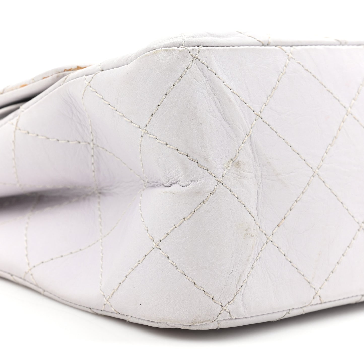 Aged Calfskin Quilted 2.55 Reissue 227 Flap White