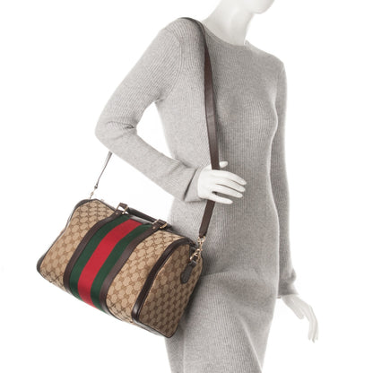 Gucci Monogram Vintage Web Medium Boston Dark Brown 2 of 8