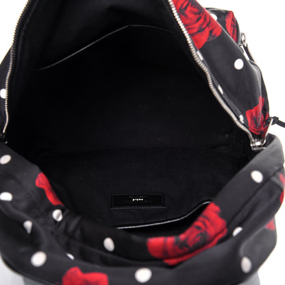 Saint Laurent Satin Rose Print Mini City Backpack Black 4 of 17