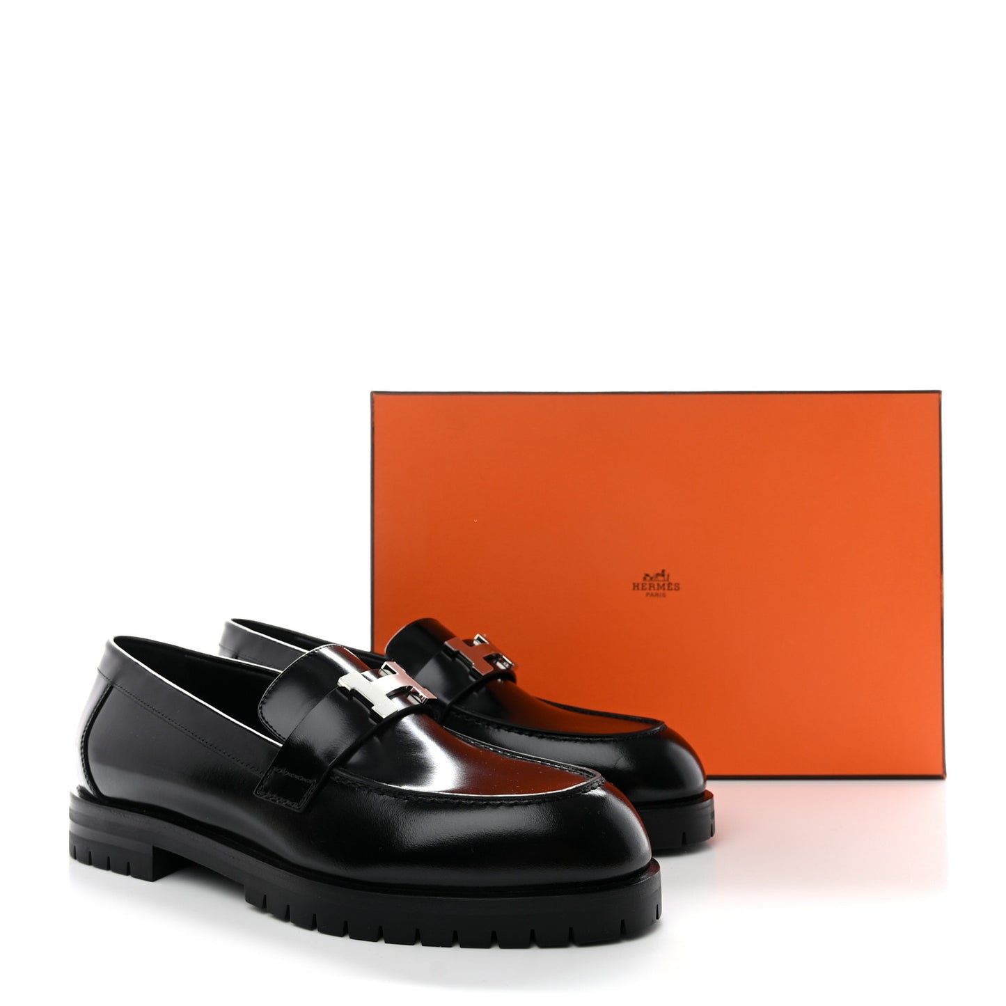 Calfskin Womens Faubourg Loafers 37.5 Black