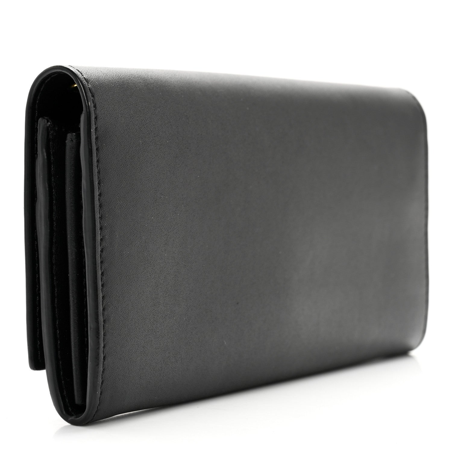 Fendi Vitello Liberty Century Lucido By The Way Continental Wallet On Chain Black 2 of 9