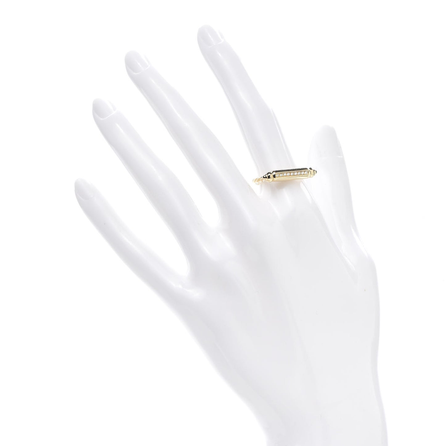 18K Yellow Gold Diamond Lexington Barrel Ring 53 6.25