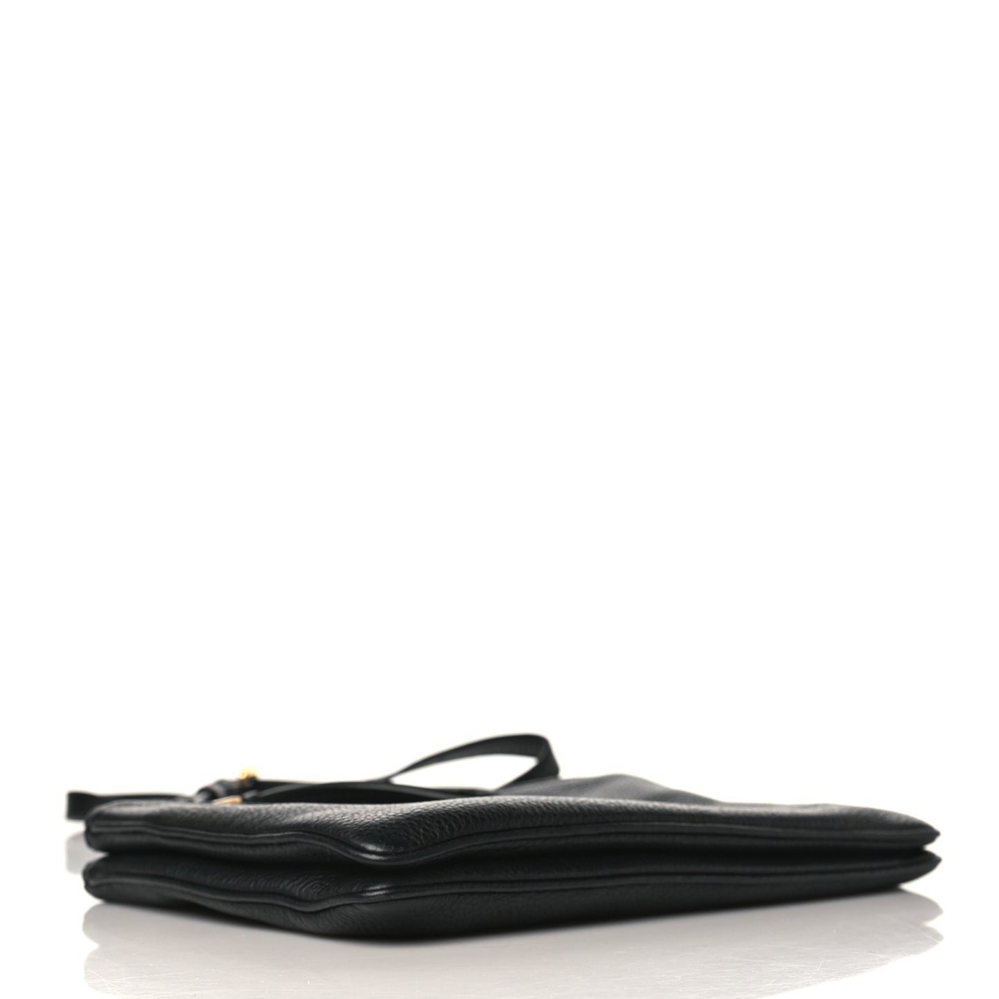 Vitello Phenix Double Zip Crossbody Bag Black