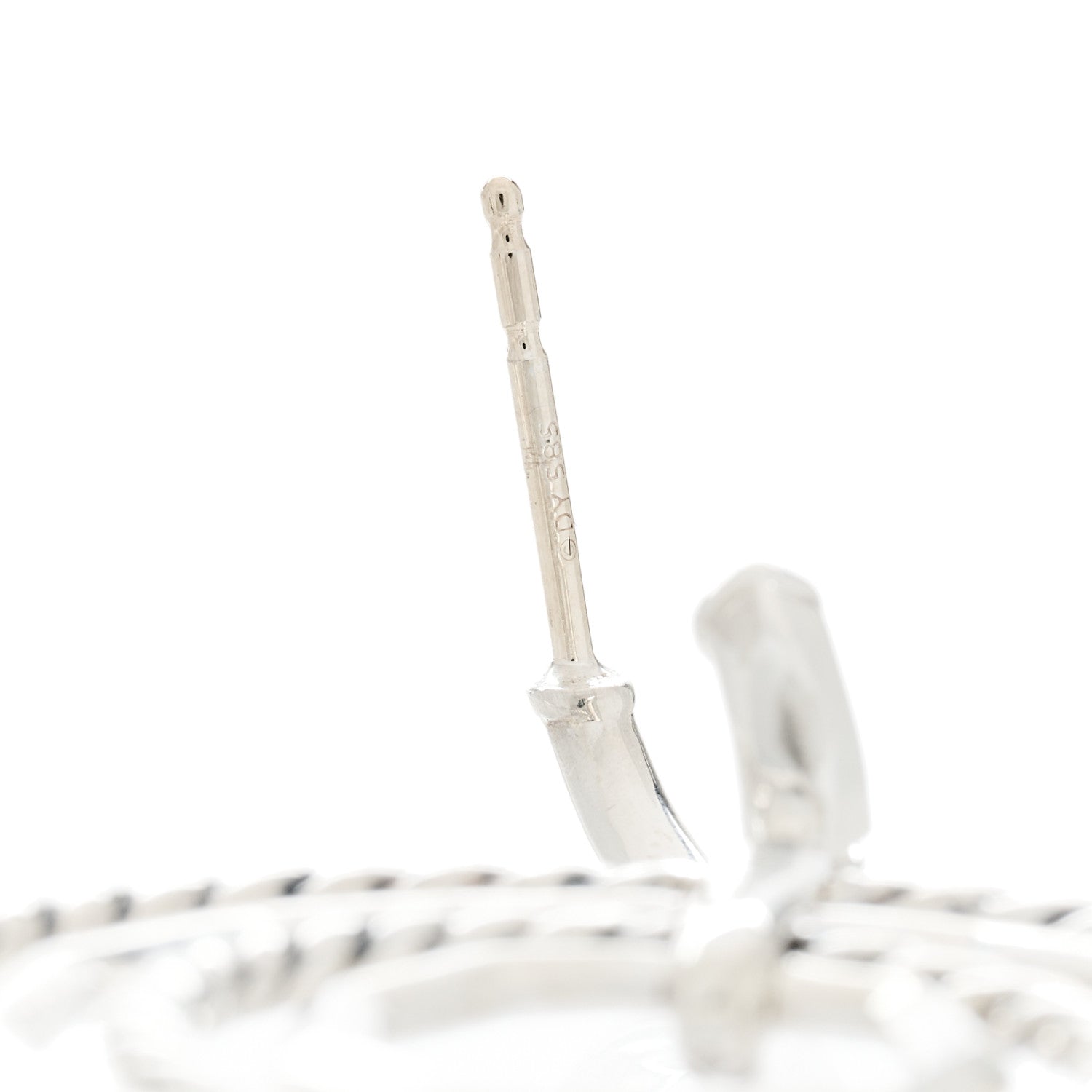 David Yurman Sterling Silver Diamond Large Stax Drop Earrings 4 of 4