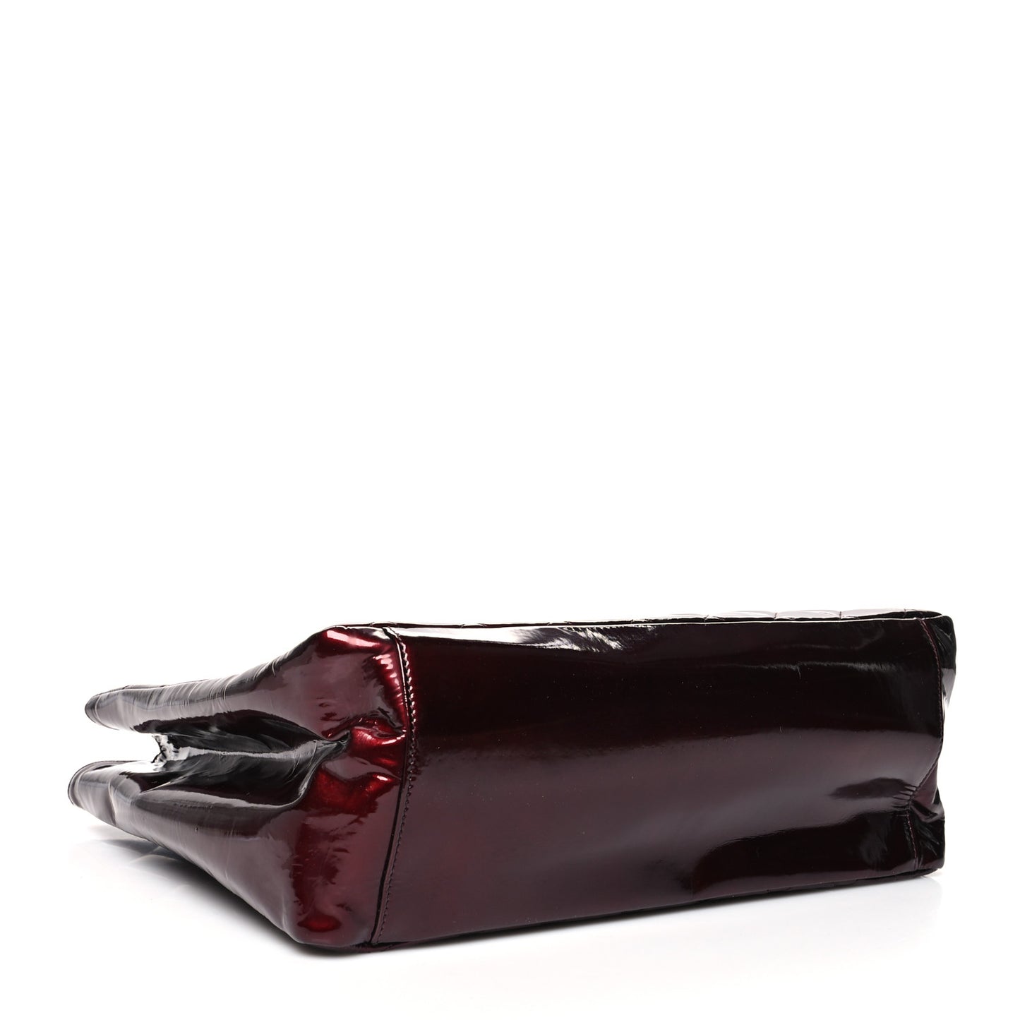Patent Quilted Grand Shopping Tote GST Dark Bordeaux