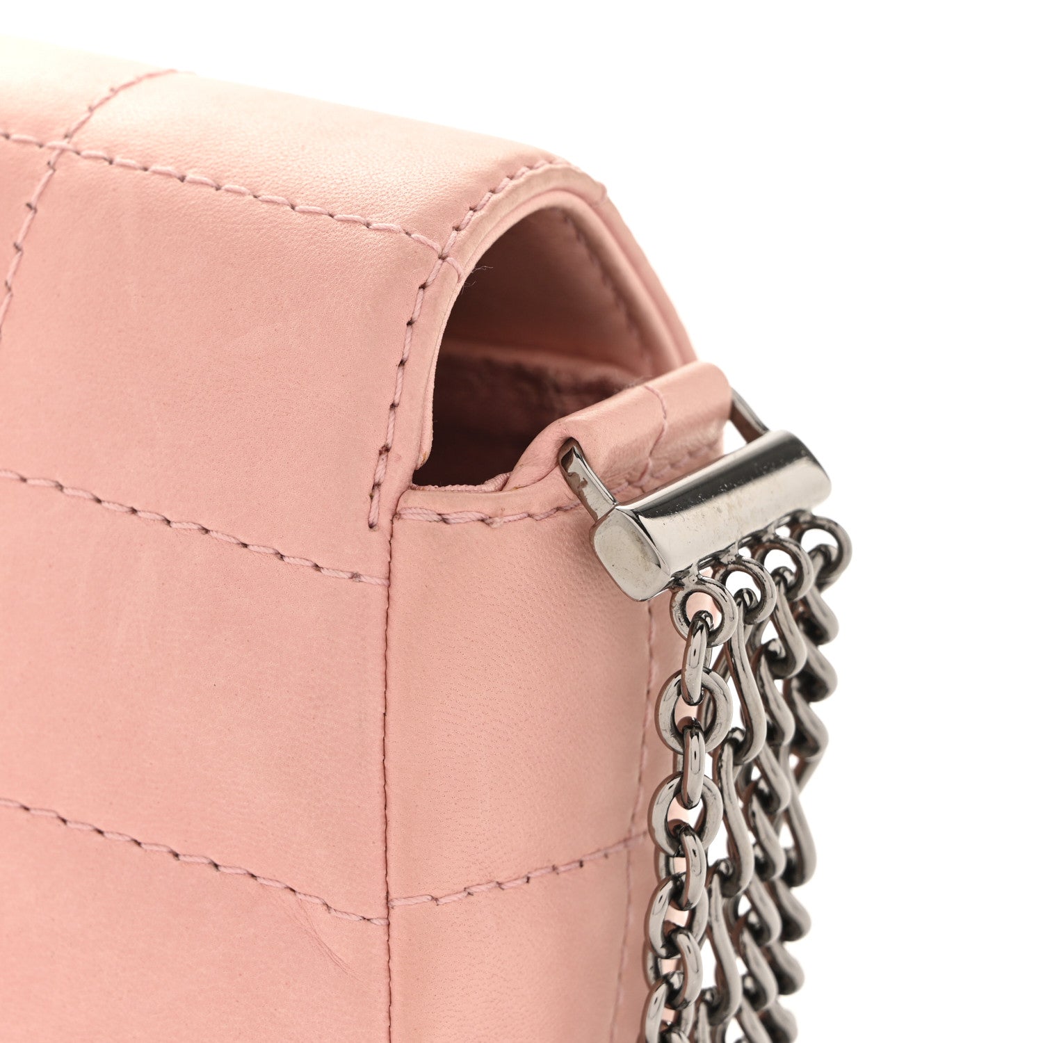 Chanel Lambskin Quilted Chocolate Bar 4 Chain Flap Pink 1804298
