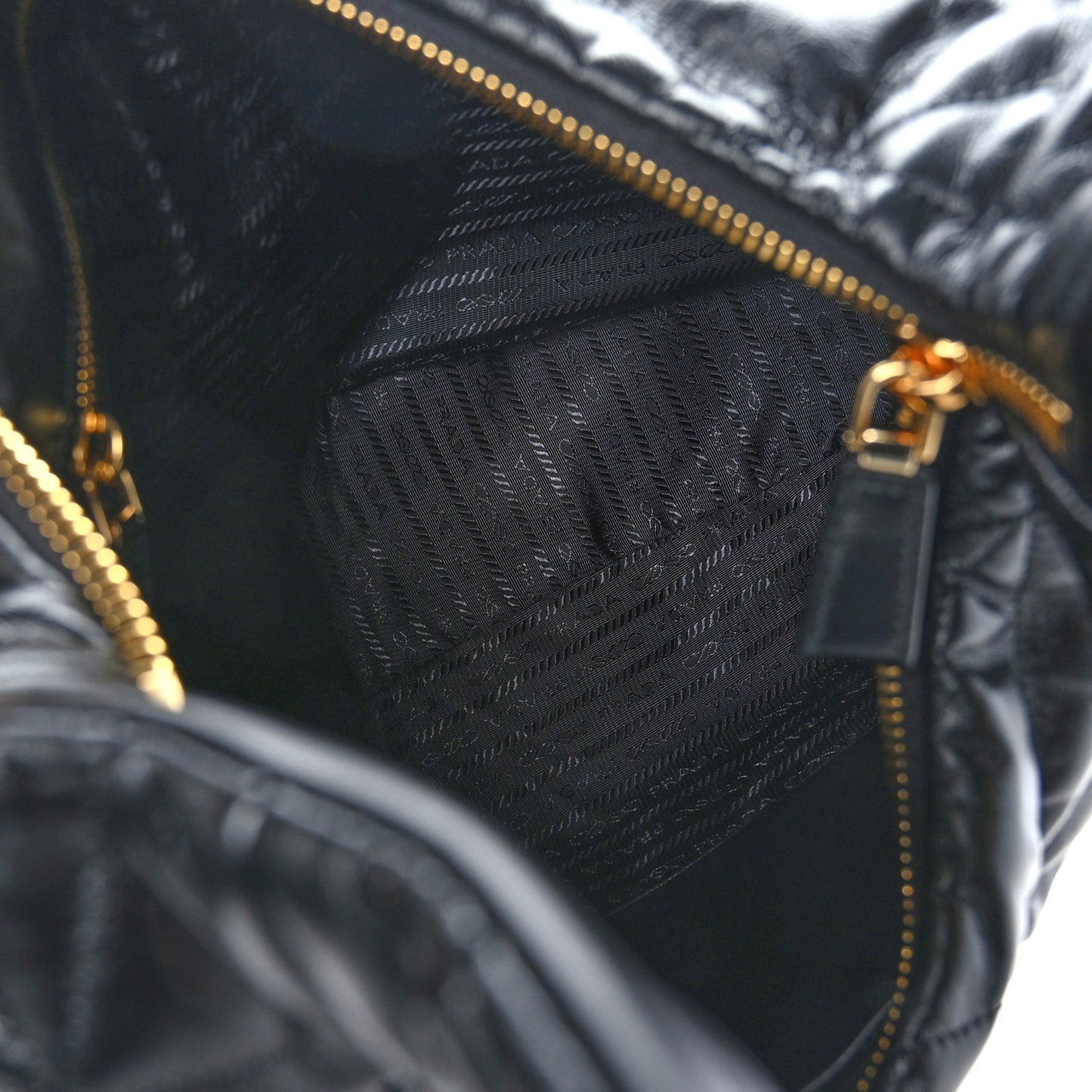 Nappa Triangle Stitched Patchwork Large Zippered Hobo Bag Black