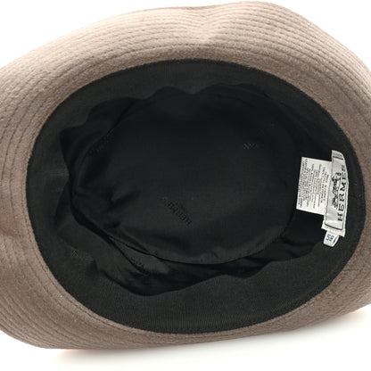 Hermes Cashmere Deerskin Funk Drap Hat 58 Ecorce Marron 6 of 7