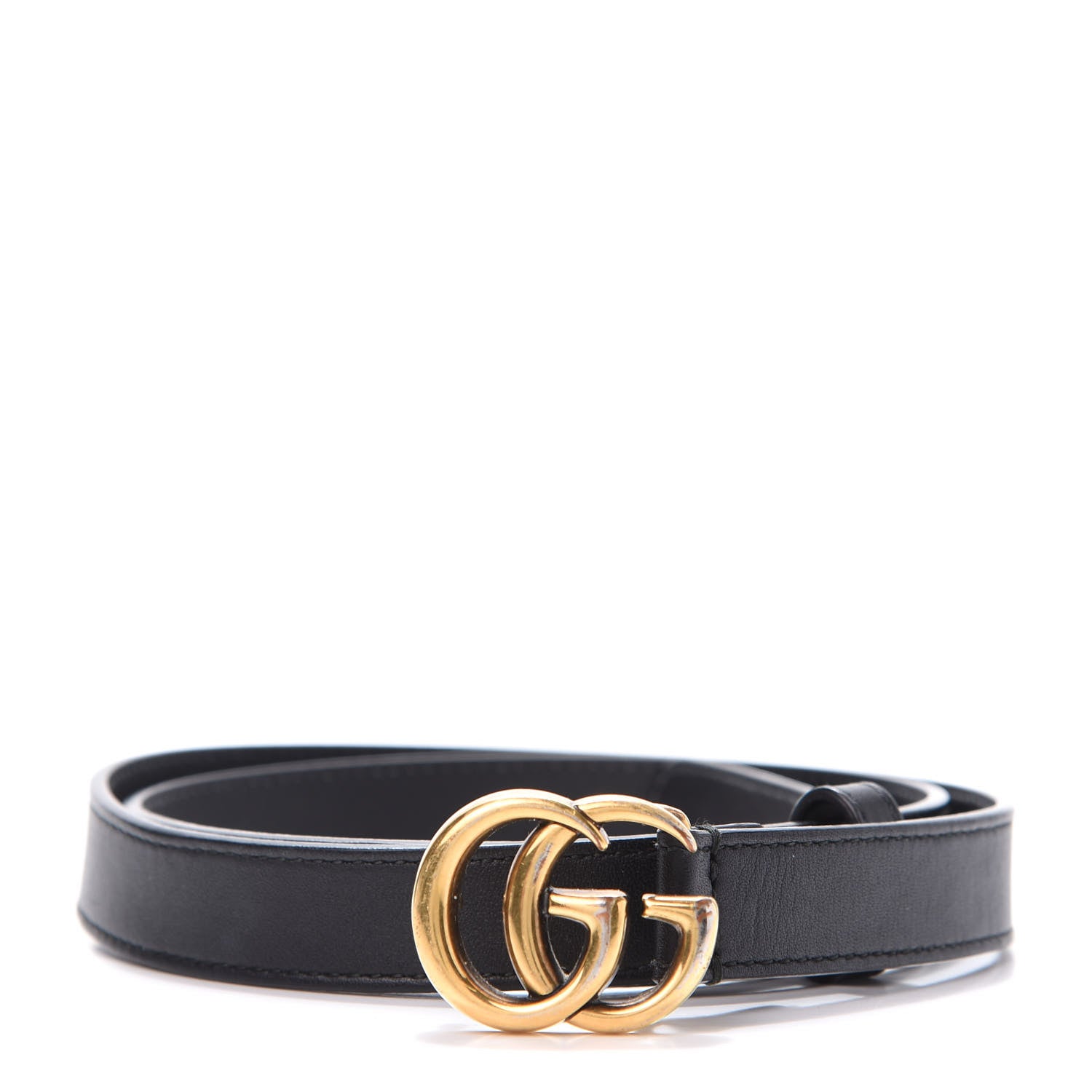 Gucci Calfskin Double G 20mm Belt 80 32 Black 1 of 6