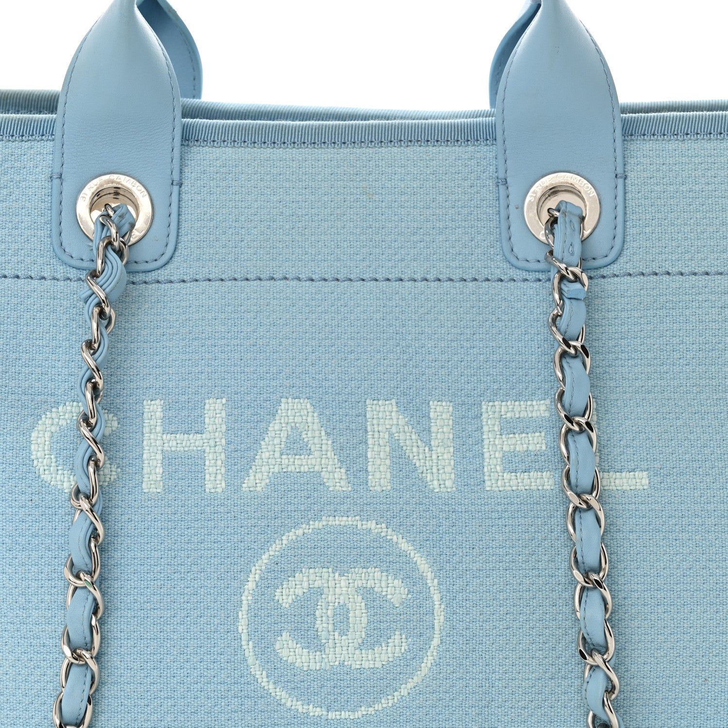 Chanel Mixed Fibers Medium Deauville Tote Light Blue 9 of 17