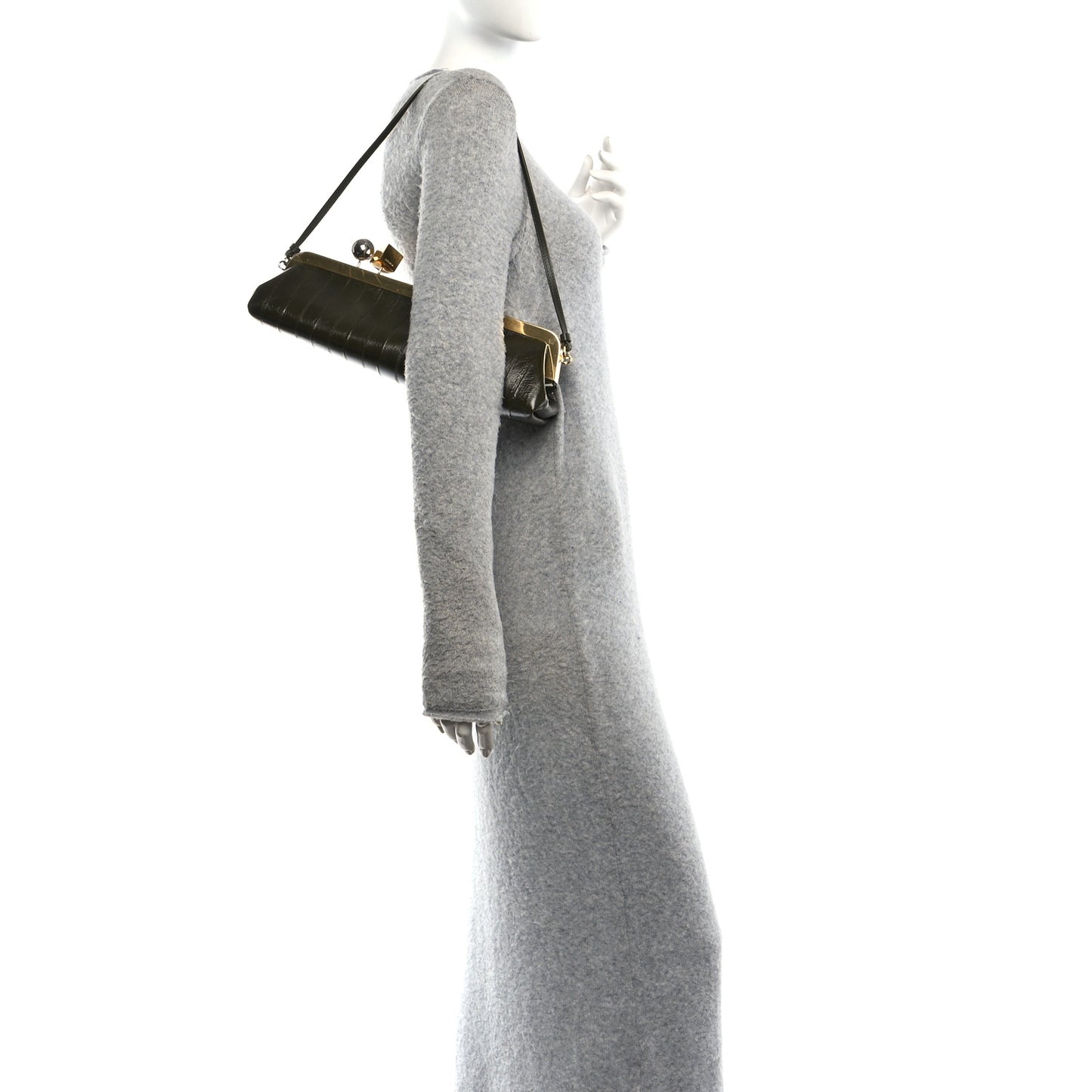 Eelskin La Pochette Salon Clutch Dark Khaki