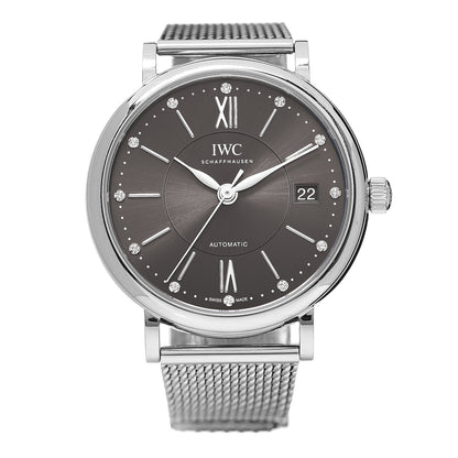 IWC Stainless Steel Diamond 37mm Portofino Automatic Watch Grey IW458110 1 of 6