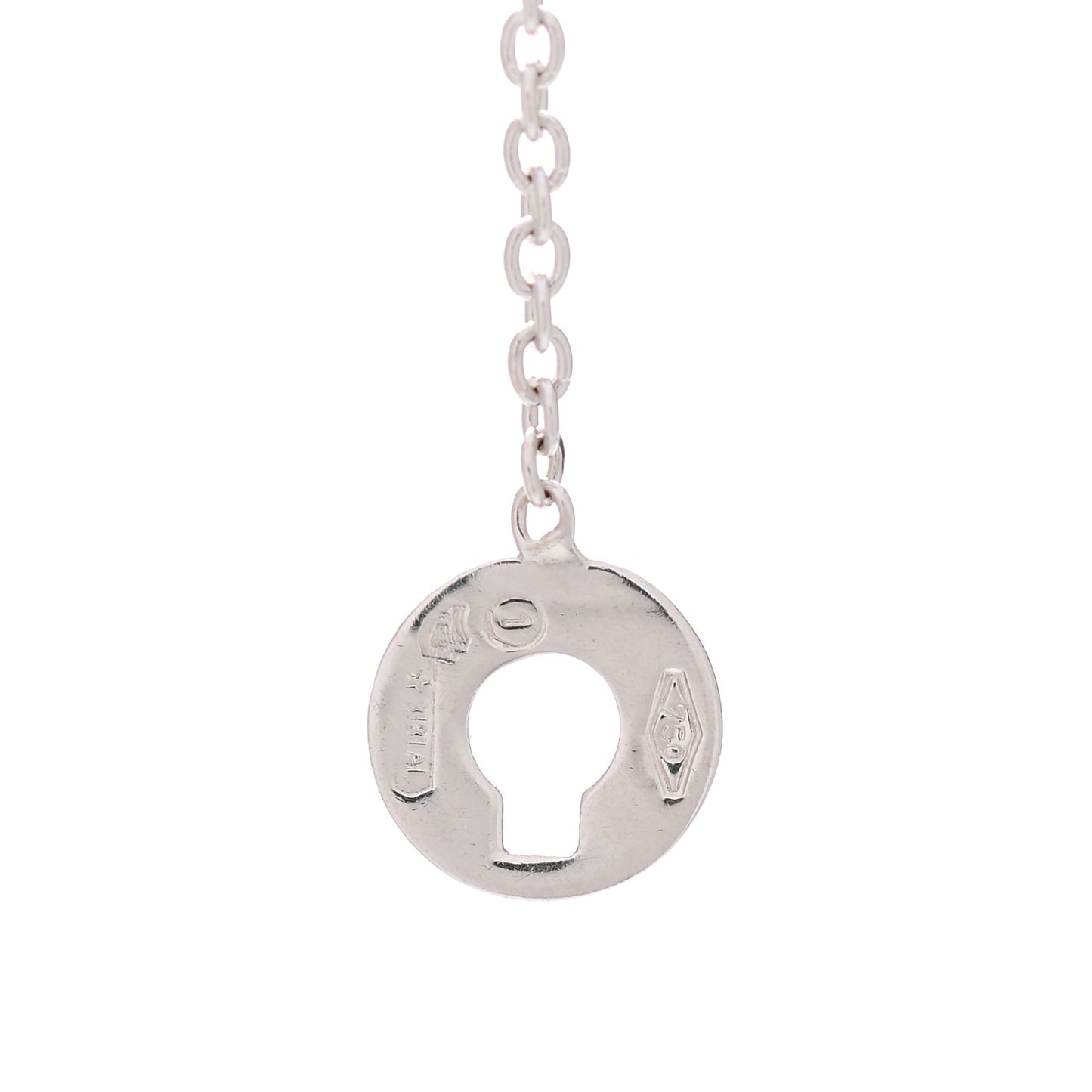18K White Rose Gold Diamond Damianissima Circle Pendant Necklace