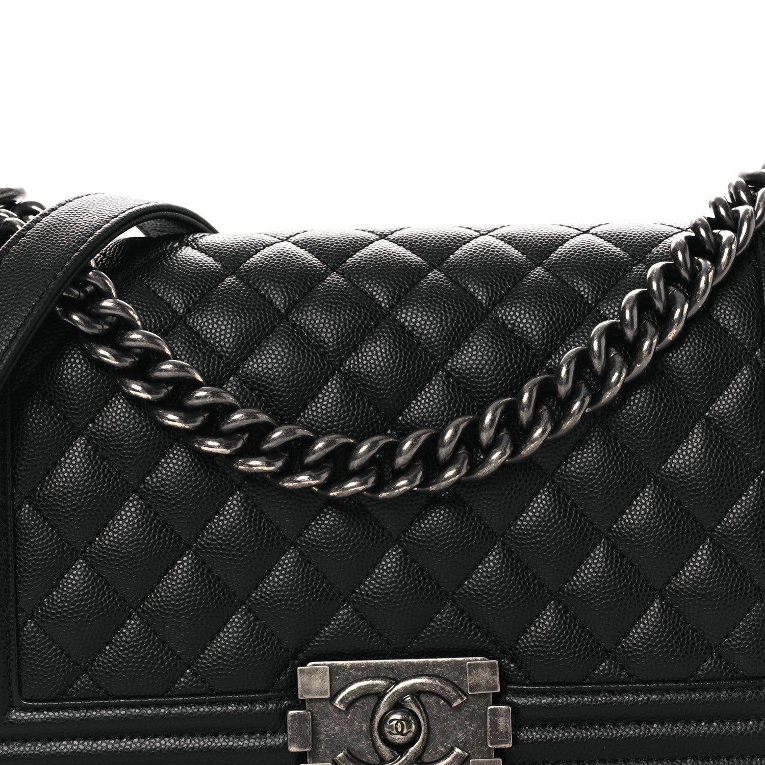 Chanel Caviar Quilted Medium Boy Flap Black 8 of 10