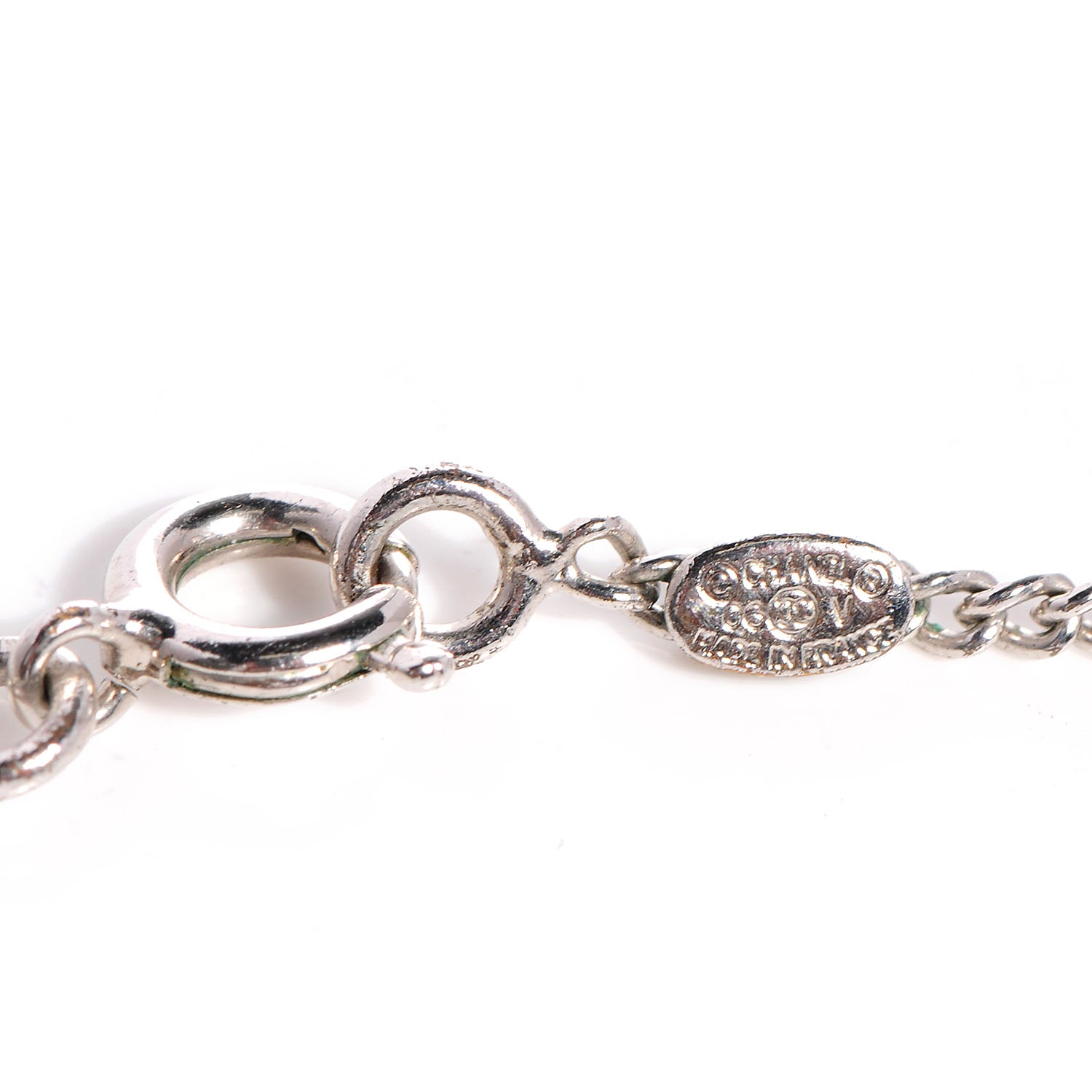 Chanel Crystal CC Necklace Silver 5 of 5