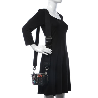 Marc Jacobs Metallic Sheepskin Python Embossed Snapshot Camera Bag Black 2 of 16