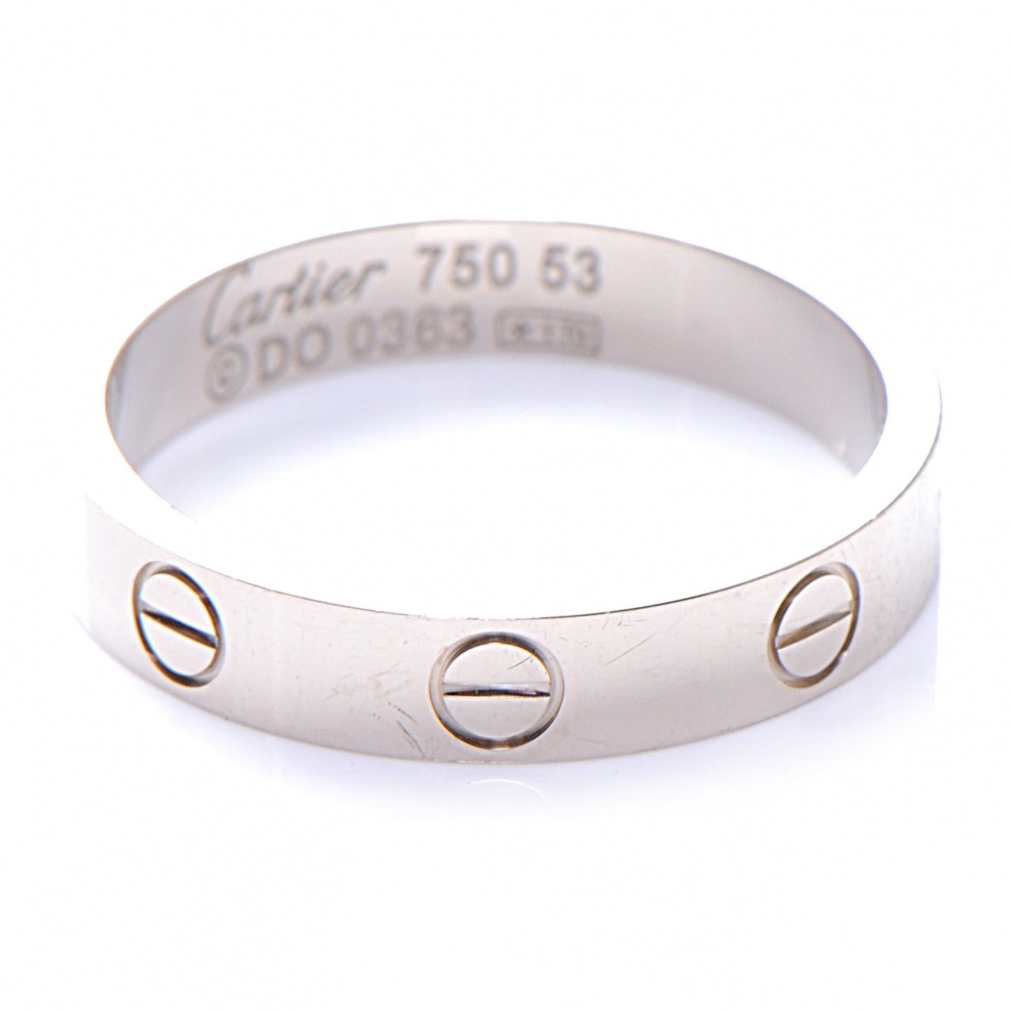 18k White Gold LOVE Ring Size 53 6.5