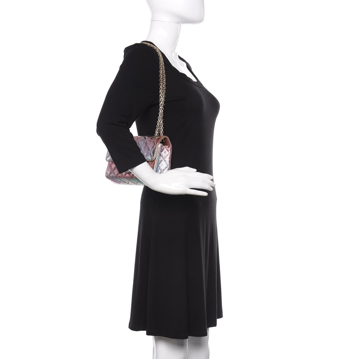 Metallic Goatskin Quilted Mini 2.55 Reissue Flap Multicolor