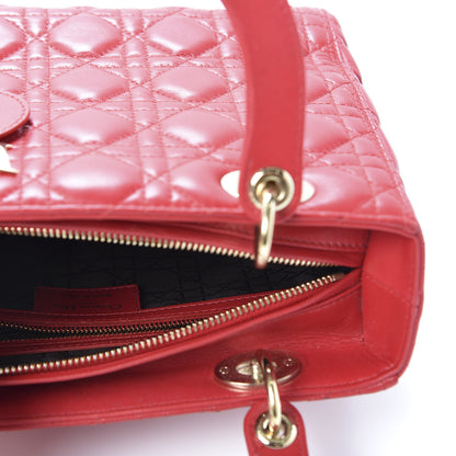 Christian Dior Lambskin Cannage Medium Lady Dior Red 4 of 10