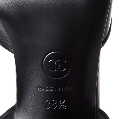 Chanel Calfskin Chain CC Sandals 38.5 Black 8 of 11