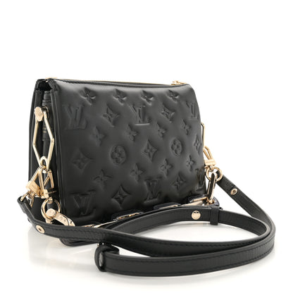 Louis Vuitton Lambskin Swarovski Crysta Embossed Monogram Coussin BB Black 3 of 10