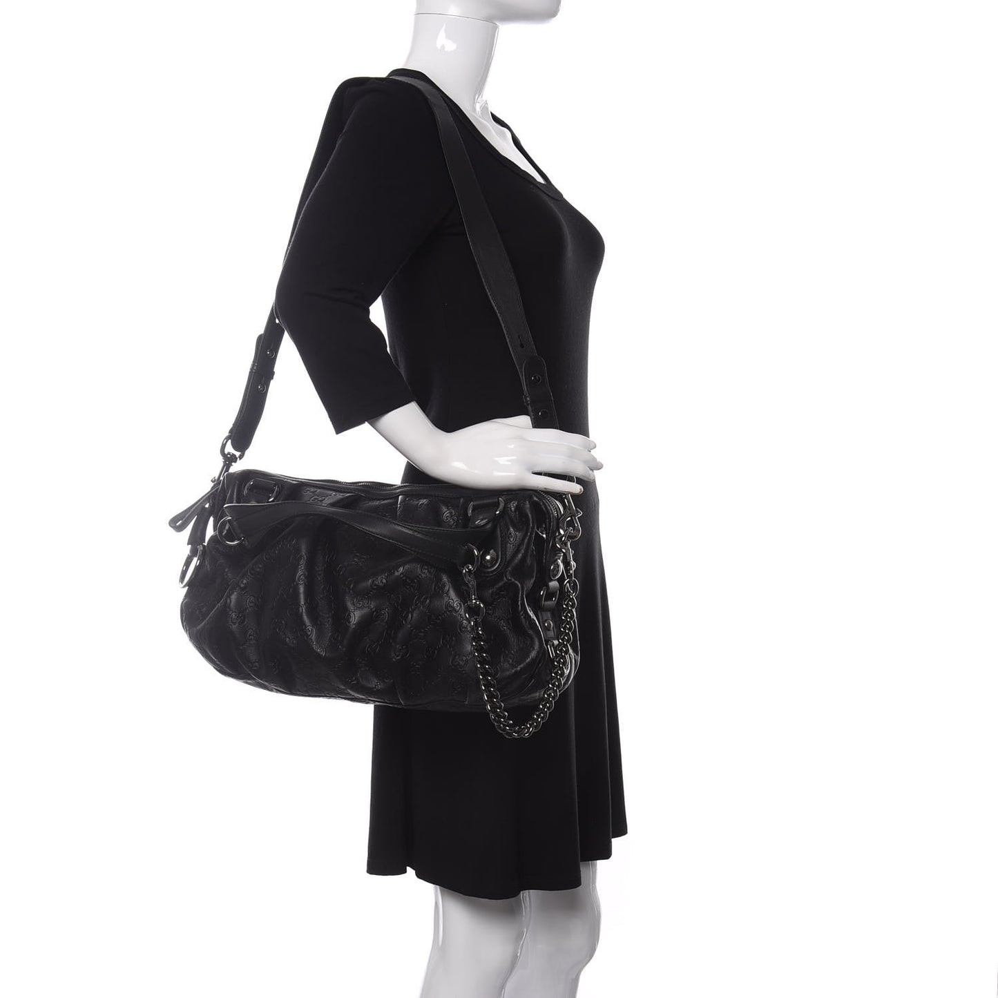 Guccissima Medium Icon Bit Boston Black