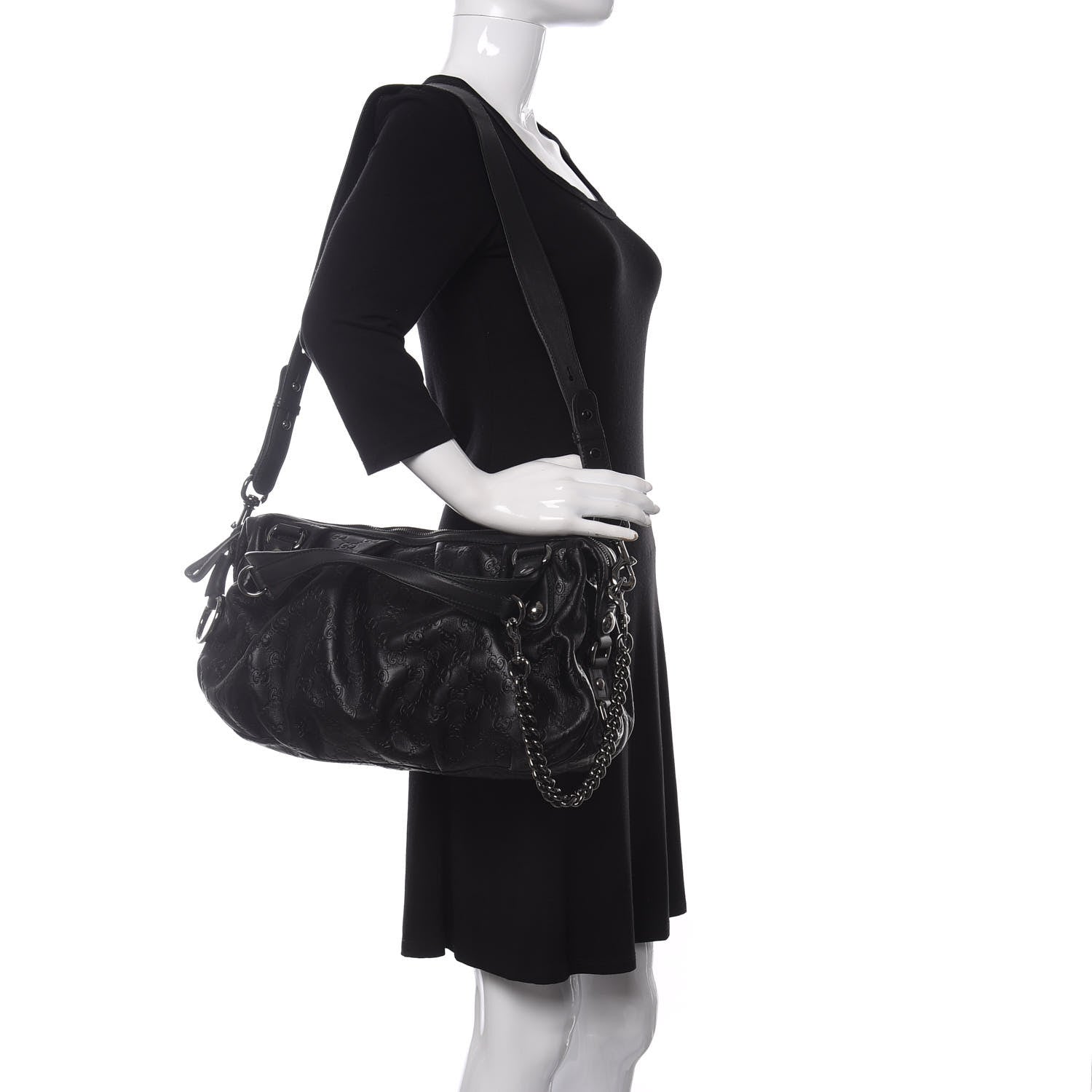 Gucci Guccissima Medium Icon Bit Boston Black 2 of 9