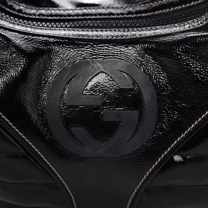 Gucci Patent Calfskin Medium Snow Glam Hobo Black 10 of 13