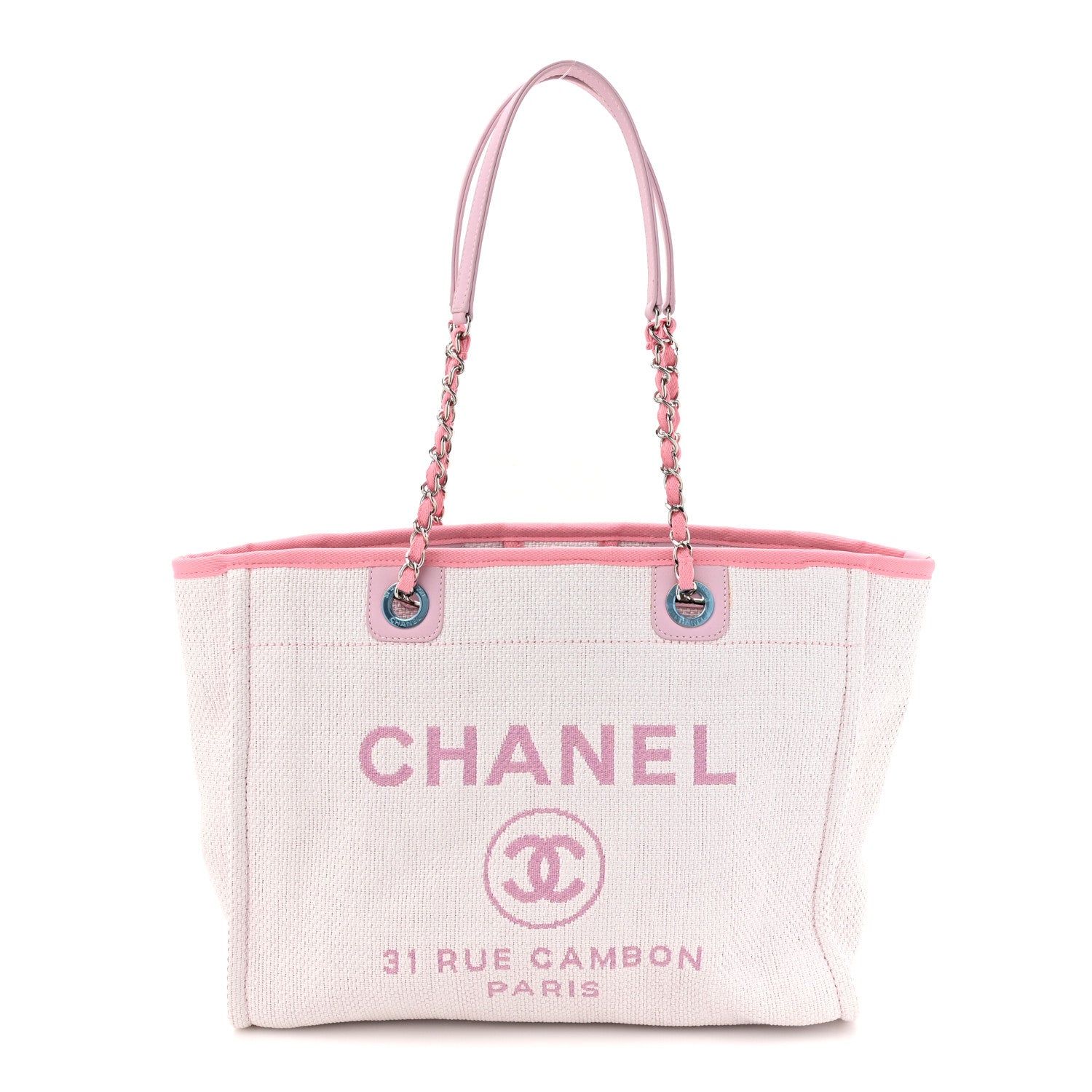 Chanel Canvas Small Deauville Tote Light Pink 1 of 10