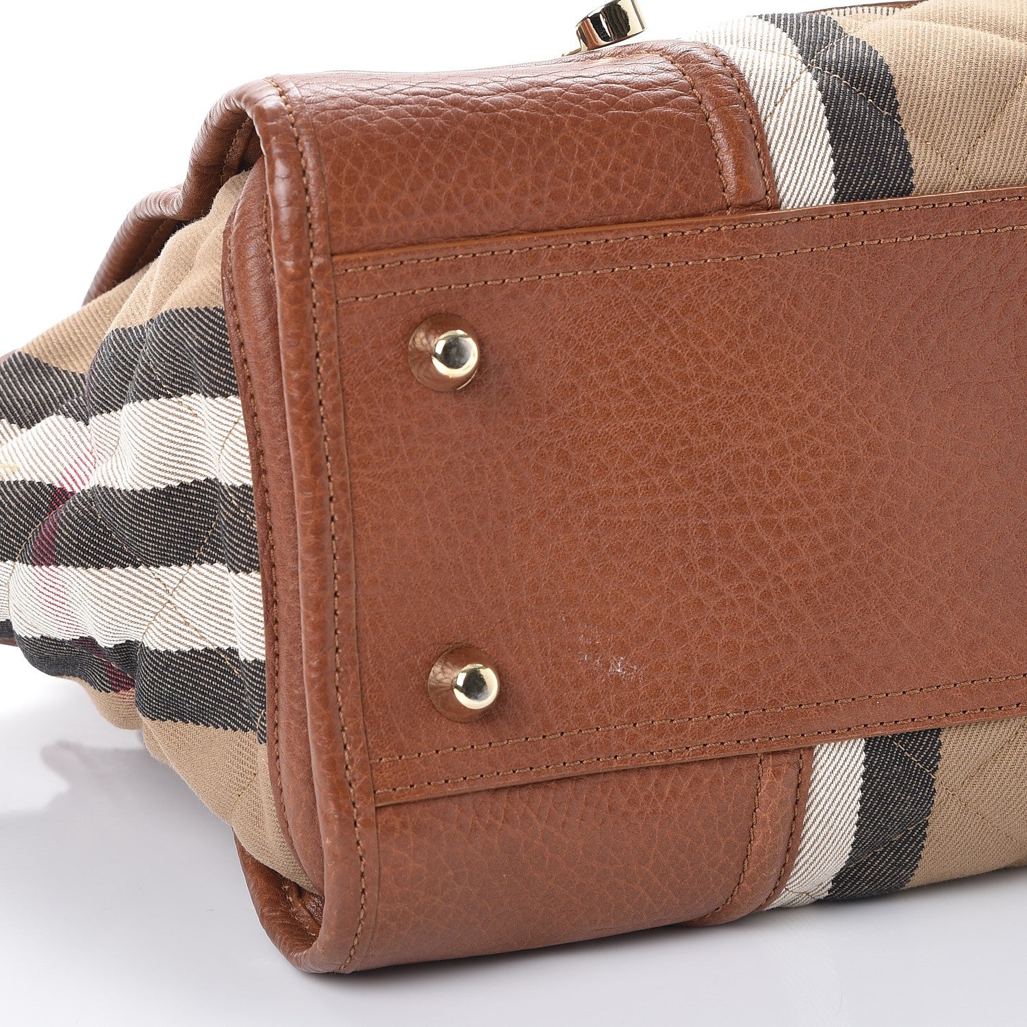 Burberry Quilted House Check Large Manor Tote Brown 11 of 15