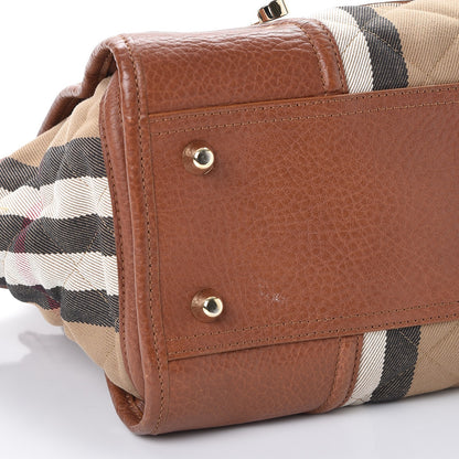Burberry Quilted House Check Large Manor Tote Brown 11 of 15
