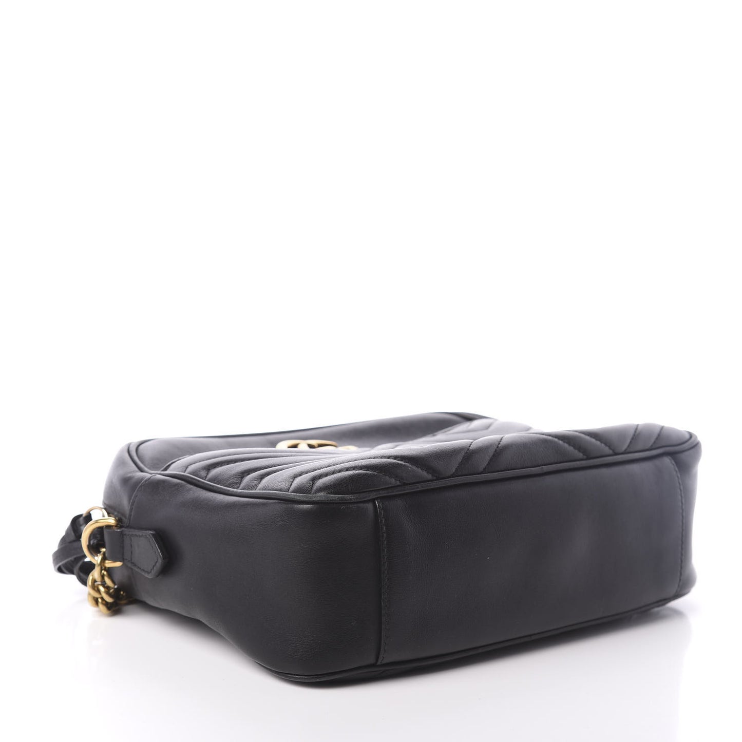 Calfskin Matelasse Medium GG Marmont Chain Shoulder Bag Black